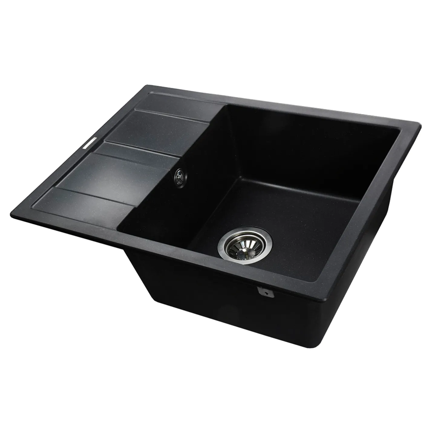 Гранітна мийка Globus Lux ONE 650х500-А0001, чорний металік - Фото 1